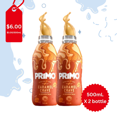 Primo Flavoured Milk Caramel Grave 500mL X 2 bottle