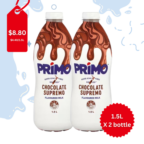 Primo Flavoured Milk Chocolate Supremo 1.5L X 2 bottle