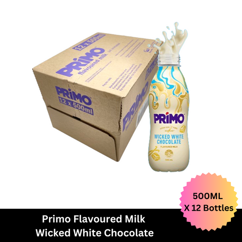 Primo Flavoured Milk Wicked White Chocolate 500ml X 12 Bottle