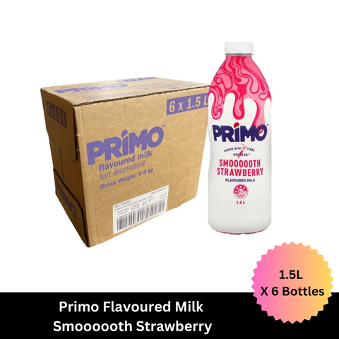 Primo Flavoured Milk Strawberry 1.5L X 6 Bottle TMK