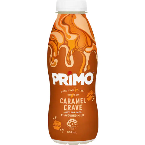 Primo Flavoured Milk Caramel Crave 500ml X 12 Bottle TMK