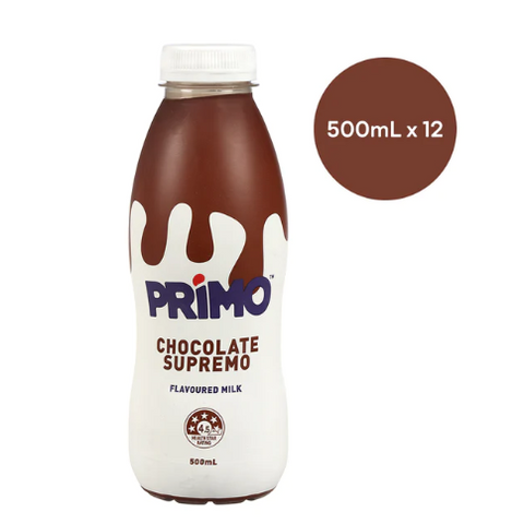 Primo Flavoured Milk Chocolate Supremo 500ml X 12 Bottle TMK