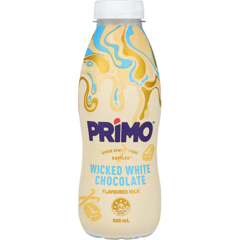 Primo Flavoured Milk Wicked White Chocolate 500ml X 12 Bottle