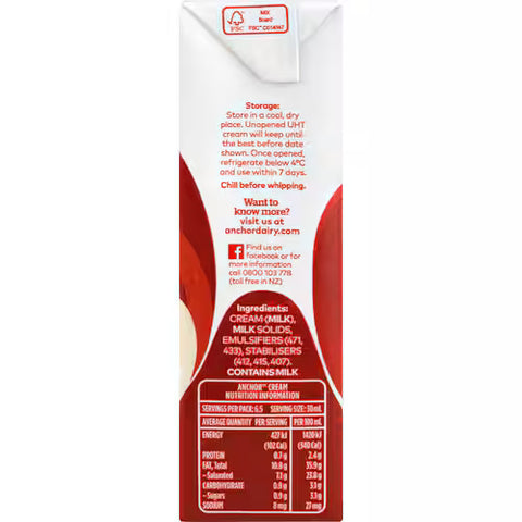 Anchor Long Life Cream UHT 200ML
