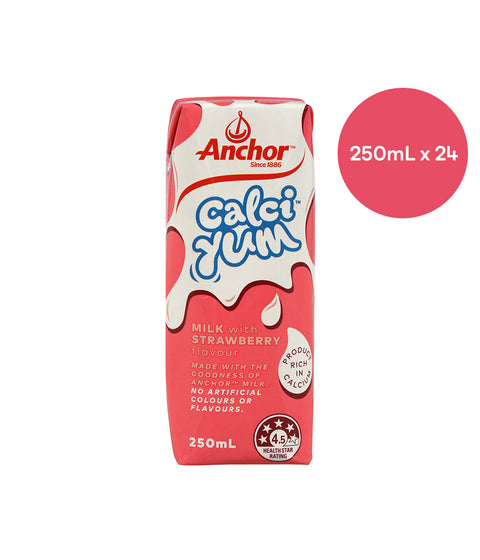 Anchor CalciYum Strawberry Flavoured Milk 250ML X 24 Pack