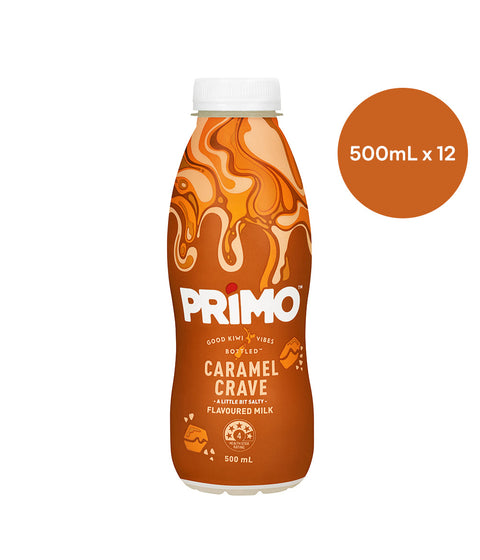 Primo Flavoured Milk Caramel Crave 500ml X 12 Bottle TMK