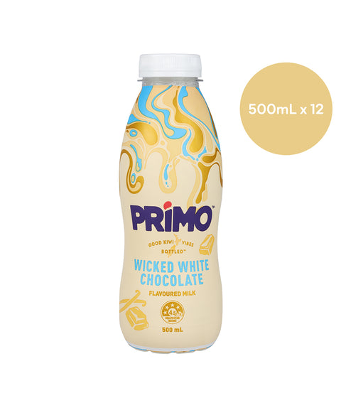 Primo Flavoured Milk Wicked White Chocolate 500ml X 12 Bottle
