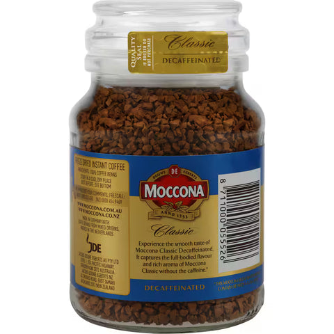 Moccona Instant Coffee Classic Decaffeinated 100g