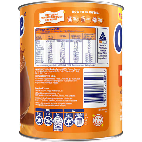 Ovaltine Drinking Chocolate Original Energy 450g