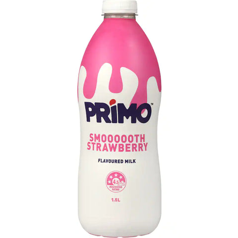 Primo Flavoured Milk Strawberry 1.5L X 6 Bottle TMK