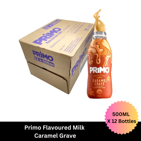 Primo Flavoured Milk Caramel Crave 500ml X 12 Bottle