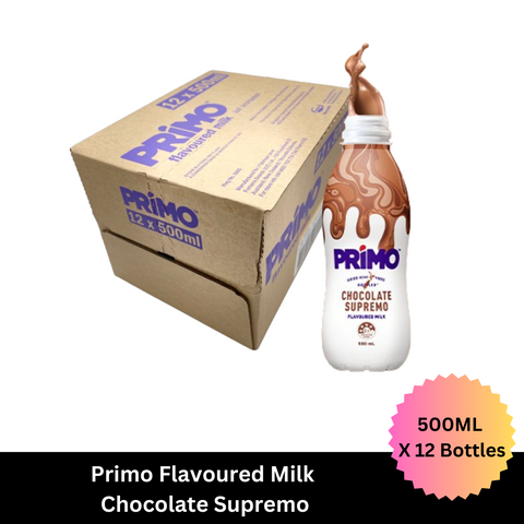 Primo Flavoured Milk Chocolate Supremo 500ml X 12 Bottle TMK