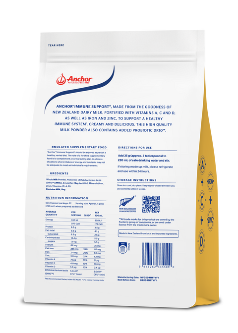 Anchor Immune Support Milk Powder 800g TMK