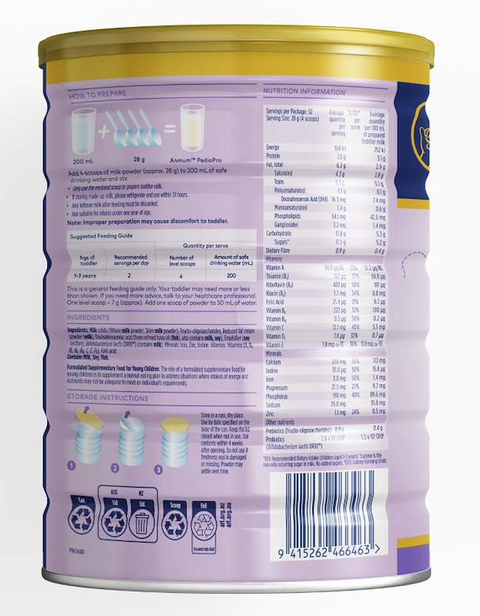 Anmum Gold PediaPro 3 Toddler Milk Powder 900g X 6 Can (12-36 months)