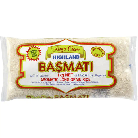 Kings Choice Basmati Rice White Pkt 1kg