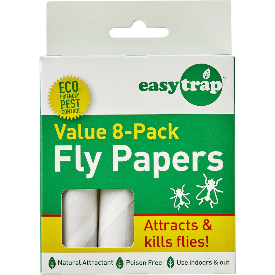 Easy Trap Insect Control Fly Papers 8pack – buynow.co.nz