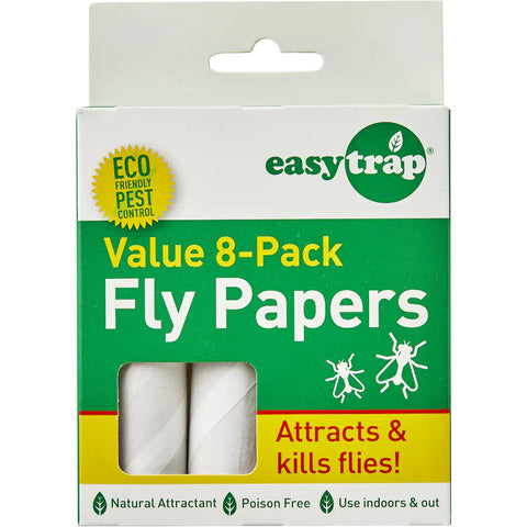 Easy Trap Insect Control Fly Papers 8pack