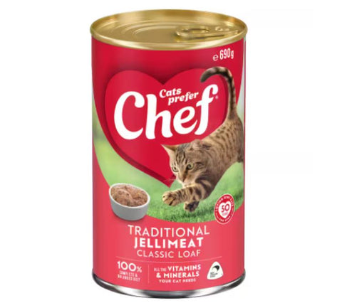 Chef Classic Cat Food Traditional Jellimeat Can 690g