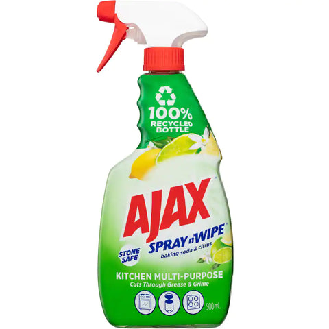 Ajax Spray N Wipe Kitchen Spray Cleaner Multipurpose Baking Soda Trigger 500mL