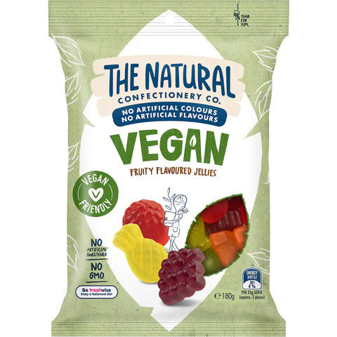 The Natural Confectionery Co Jelly Sweets Vegan Fruit Mix 180g