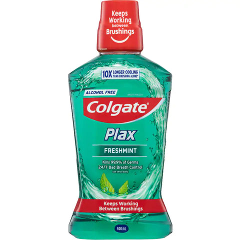 Colgate Plax Antibacterial Mouthwash Rinse Fresh Mint 500mL