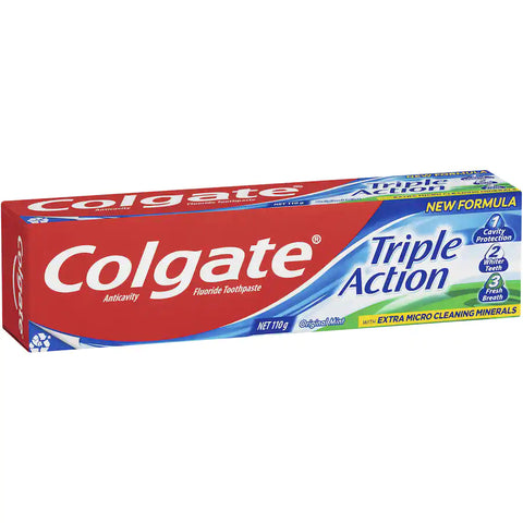 Colgate Triple Action Toothpaste Original Mint Flavour Tube 110g