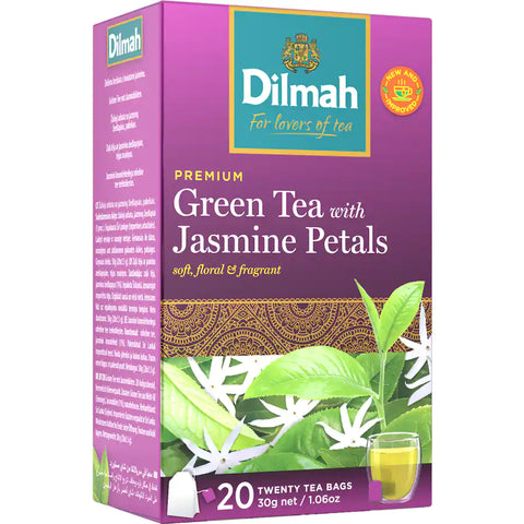Dilmah Green Tea Tea Bags With Jasmine Petals Bags 20pack