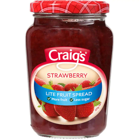 Craigs Fruit Spread Strawberry Lite 320g