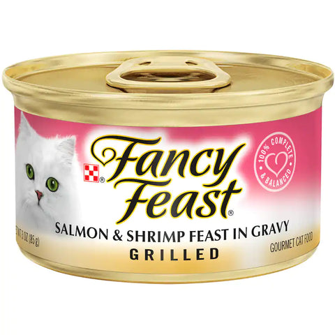 Fancy Feast Grilled Cat Food Salmon & Shrimp Feast In Gravy 85g