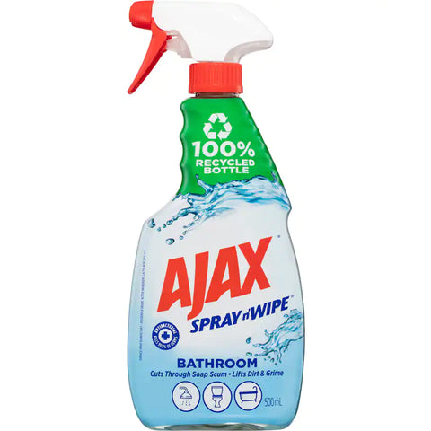 Ajax Spray N Wipe Spray Cleaner Bathroom Antibacterial Trigger 500mL