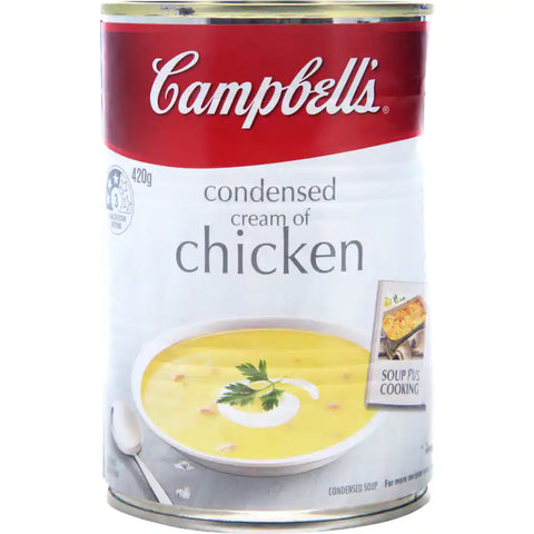 Campbells Canned Soup Cream Of Chicken Condensed 420g