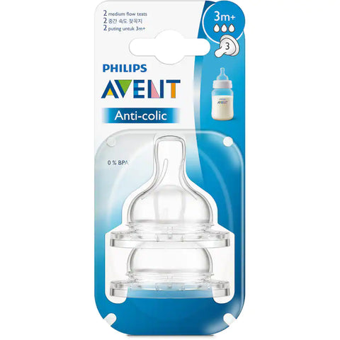 Avent Teats Anti-colic Medium Flow 3m+