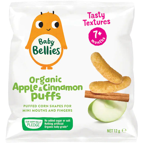 Baby Bellies Organic Baby Snacks Apple & Cinnamon Puffs 12g