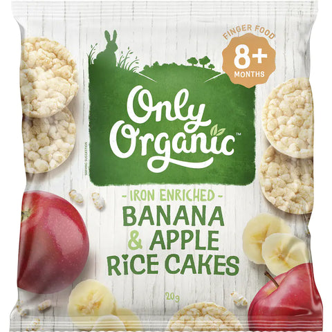 Only Organic Baby Snacks Banana Apple Rice Cakes
